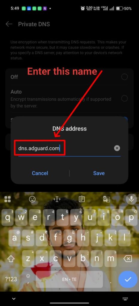 Type AdGuard DNS