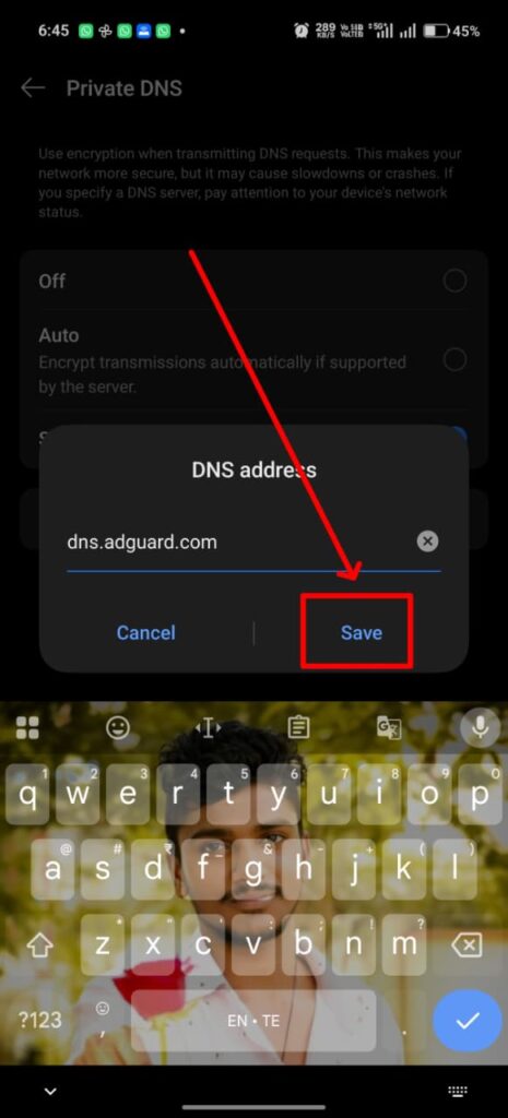 Save DNS Settings
