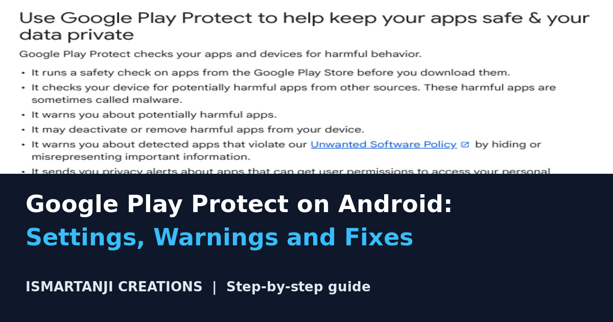 Google Play Protect on Android: settings, warnings and fixes